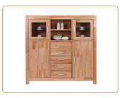 Highboard No.2 \"LeylaModern\", Kernbuche massiv, 140 x 138 cm