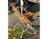 Weishäupl Classic Gartensessel weiß Stahl / Teak mit Armlehnen