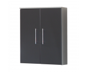 MüllerMöbel Bad-Hängeschrank Poco - MDF/Spanplatte - Anthrazit Hochglanz/Silber - Modell 1