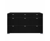 Arte M Sideboard Gallery - Schwarz (Sideboard Gallery - mit 9 Schubladen - Schwarz)
