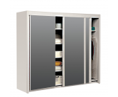 Young Furn Schwebetürenschrank Bianca - Weiß - Spiegeltüren