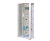 Young Furn Vitrinenschrank Boston - Weiß Hochglanz/Glas - Zweitürig