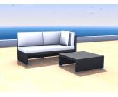 Gartenfreunde Rattan Lounge Cosy Set 1 rechts - Farbe: Schwarz