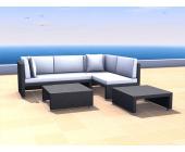 Gartenfreunde Rattan Lounge Cosy Set 2 links - Farbe: Schwarz