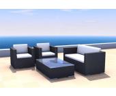 Gartenfreunde Rattan Lounge Espace günstig Angebots-Set - 4 Sitze - Farbe: Dunkelbr