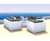 Gartenfreunde Rattan Lounge Espace Start E4 - Farbe: Cremeweiß