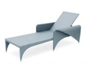 Gartenfreunde Landmann Rattan Liege Sinala Sonnenliege inkl. Kissen - Farbe: Silver