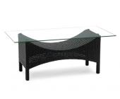 Gartenfreunde Landmann Rattan Tisch Argos Rattan 120x60cm mit Glasplatte - Farbe: S