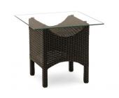Gartenfreunde Landmann Rattan Tisch Argos Rattan 60x60cm mit Glasplatte - Farbe: Mo