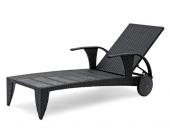 Gartenfreunde Landmann Rattan Liege Argos Rattan Rollenliege mit Armlehnen - Farbe: