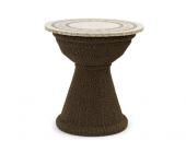 Gartenfreunde Landmann Rattan Tisch Baros Rattan Stehtisch mit Steinplatte