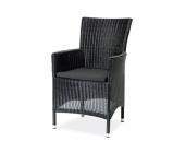 Gartenfreunde Landmann Rattan Stuhl Astena Rattan Sessel inkl. Kissen - Farbe: Schw