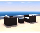 Gartenfreunde Rattan Lounge Espace Angebots-Set 2 - (2 Sitze) - Farbe: Dunkelbraun