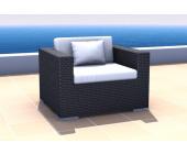 Gartenfreunde Rattan Sessel Espace Sessel inkl. Kissen - Farbe: Dunkelbraun