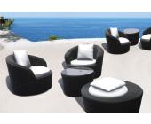 Gartenfreunde Rattan Balkonmöbel Rollo Set - Drehbar - 2 Sitze - Farbe: Dunkelbraun