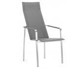 Solpuri Jazz Hochlehner-Gartensessel Edelstahl / Leisuretex silber-grau mit verstellbarer Rückenlehne