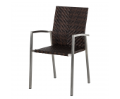 King's Garden Gartenstuhl Concept Neo Antique (2er-Set) - Edelstahl/Polyrattan (Gartenstuhl Concept Neo Antique (2er-Set) - aus Polyrattan - in Braun/Silber)