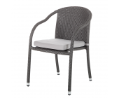 Eden Company Gartenstuhl Paradise Gismo (4er/6er-Set) - mit Auflage - aus grauem Polyrattan (4er-Set)