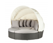 Eden Company Sonneninsel Paradise Lounge (4-teilig) - aus Polyrattan/Stoff - in Grau