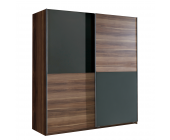 OAKland's Schwebetürenschrank Clay - Nussbaum/Anthrazit (135cm breit)