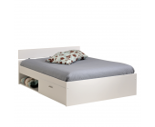 Young Furn Bett Label - Weiß - Mit Bettkasten - Liegefläche: 90x200 (Bett Label - Weiß - Mit Bettkasten - Liegefläche: 140x200)
