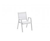 Kettler Scirocco Gartenstuhl stapelbar silber/weissgrau 0100902-0000