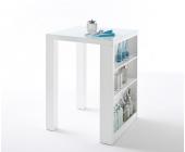 DeLife Bartisch Kyle 80x110cm Weiss Hochglanz Glasplatte Bar