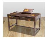 Kauf-Unique.de Schreibtisch Holz massiv Travel - 2 Schubladen