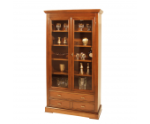 Elegance InLiving Vitrinenschrank Samba - Massivholz - Nussbaum Antik gebeizt - Modell 2