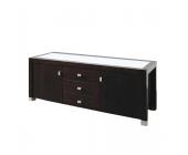 Monaco Sideboard Dewey - mit Glasplatte - aus Kiefer massiv, wengé lackiert