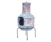 Buschbeck Mexiko-Grill-Kamin Geo - Ton - Blau/Rot
