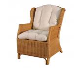 Home Design Ohrensessel Grasse - Rattan/Polster Honig/Beige