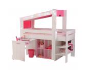 Parisot Meubles Hochbett Biotiful - Weiß & Rosa