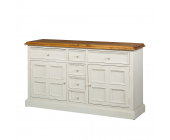 Haute Normandie Sideboard Boddo - Massivholz Kiefer - Weiß/Honig