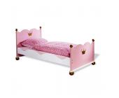 Pinolino Einzelbett Prinzessin Karolin - Fichte massiv - Weiß/Rosa lasiert
