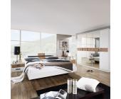 Rauch Schlafzimmer-Set Brione (4-teilig) - Bett, Schrank & 2 Nachtkommoden - Alpinweiß/Baltimore Walnuss Dekor