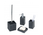 Wenko Rock Bad-Accessoires-Set Slate (4er-Set) - Schwarz