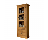 Natura Classico Vitrinenschrank Bahama - Kiefer Massivholz - Honigfarben (Türanschlag: Links)