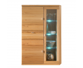 Möbel Exclusive Vitrinenschrank Dreamlike - Kernbuche Teilmassiv - Geölt - Modell 1 (ohne Beleuchtung)