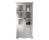 Möbel Exclusive Vitrinenschrank Fürstenau - Mangoholz/MDF - Antik Weiß
