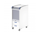 Moll Rollcontainer Mega - 2 Schubladen, Rollo - Weiß, verschiedene Griffe (rote Griffe)