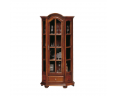 Elegance InLiving Vitrinenschrank Turino - Teilmassiv - Nussbaum Antik gebeizt