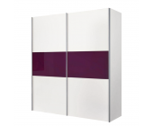 Solutions Schwebetürenschrank Austin - Weiß/Purpleglas (Breite 150cm)