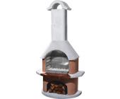 Buschbeck Gartengrillkamin Bologna - Spannbeton - Weiß/Terrakotta