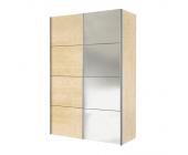 Solutions Schwebetürenschrank Portiers - Ahorn/Spiegeltür (Breite 150cm)