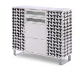 California Highboard Truro - Hahnentritt/Weiß