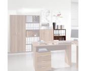 home24office Aktenregal Savia - 3 Ordnerhöhen - Walnuss Dekor