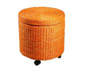 Home Design Wäschebox Marseille- auf Rollen, rund - orange