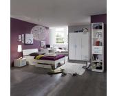 Home Design Sparset Healy (3-teilig) - Bett, Kleiderschrank & Schreibtisch - Alpinweiß