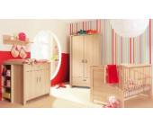 Wellemöbel Komplett Kinderzimmer MIA 3-tlg. (Kinderbett Wickelkommode und 2-türiger Kleiderschrank) Ahorn